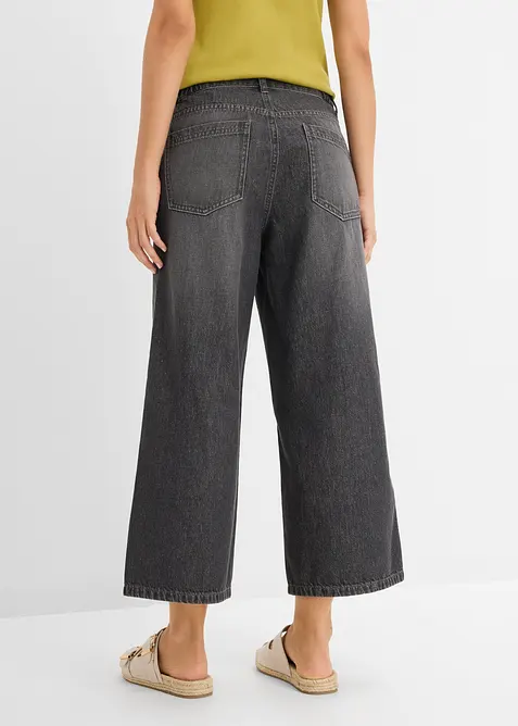 Jeans wide leg con cinta comoda, vita media, bonprix