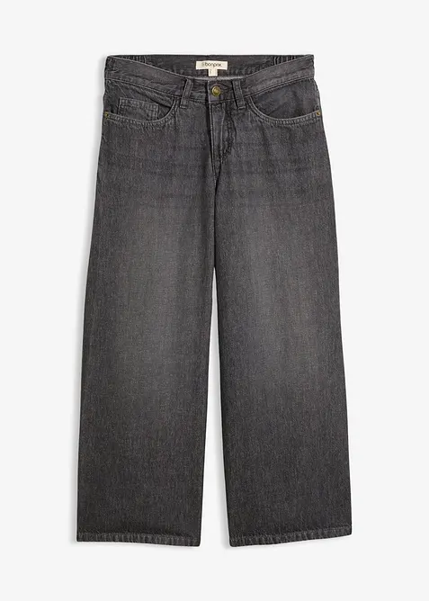 Jeans wide leg con cinta comoda, vita media, bonprix