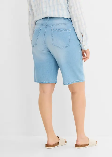 Bermuda in jeans con vita elasticizzata, vita media, bonprix