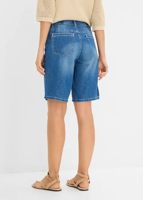 Bermuda in jeans con vita elasticizzata, vita media, bonprix