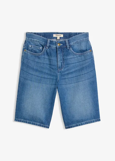 Bermuda in jeans con vita elasticizzata, vita media, bonprix