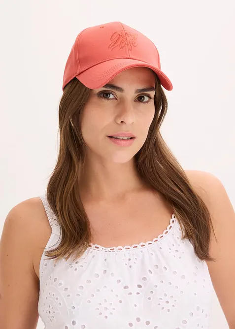 Cappello con visiera e ricamo, bonprix