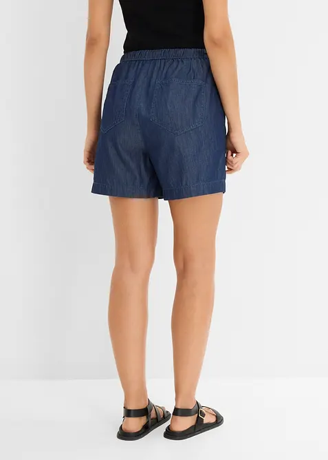Shorts di jeans con vita elasticizzata, vita media, bonprix