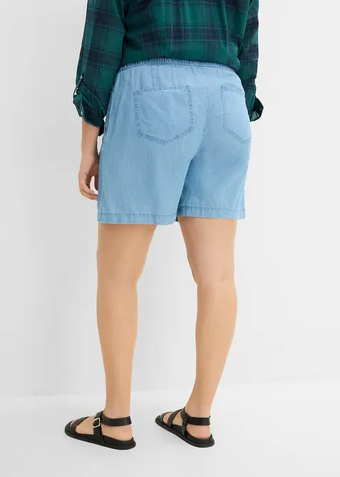 Shorts di jeans con vita elasticizzata, vita media, bonprix