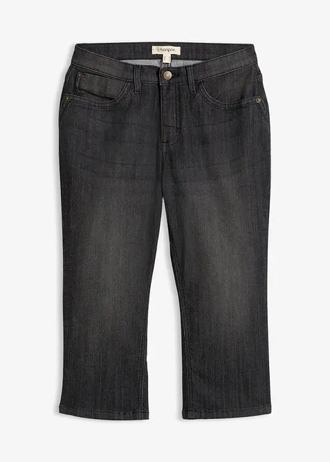 Jeans capri slim, vita media, bonprix