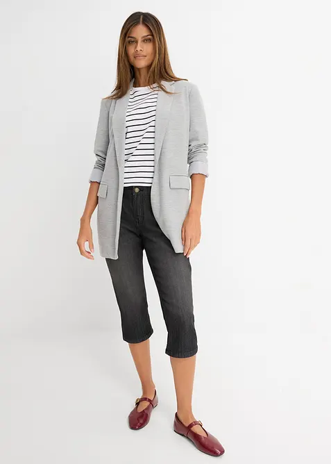 Jeans capri slim, vita media, bonprix