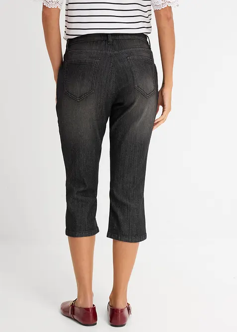 Jeans capri slim, vita media, bonprix