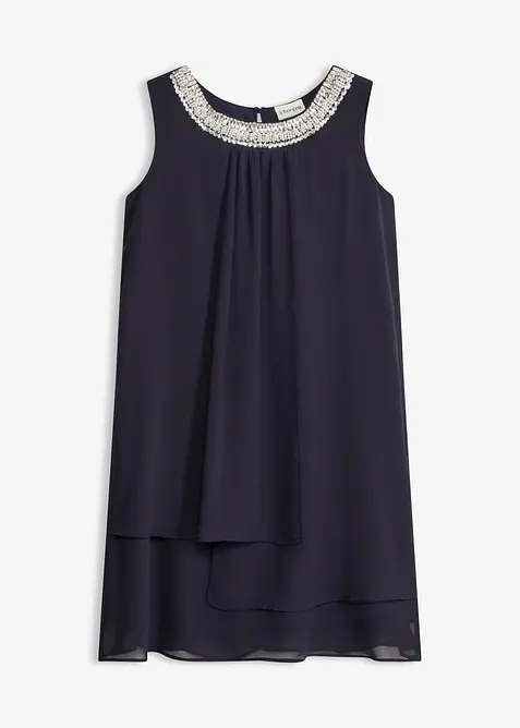 Abito in chiffon con applicazione di strass, bonprix