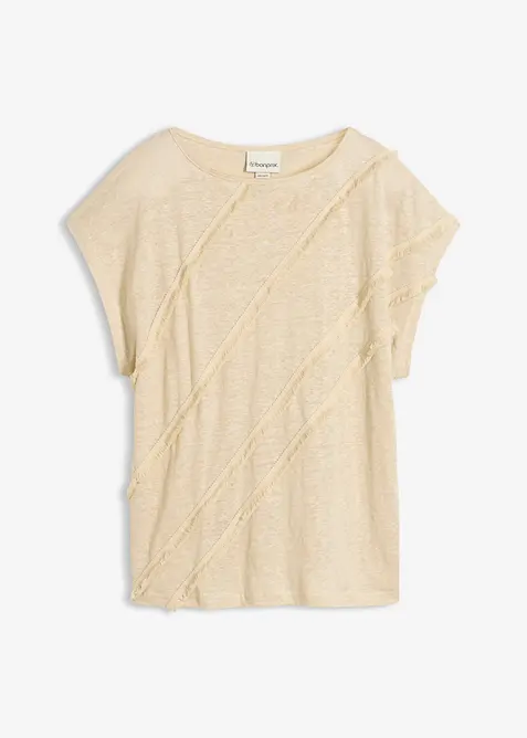 Maglia in puro lino con applicazione, bonprix