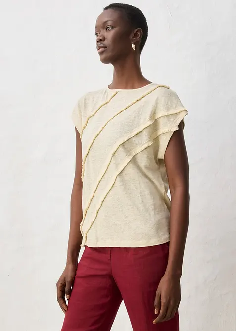 Maglia in puro lino con applicazione, bonprix