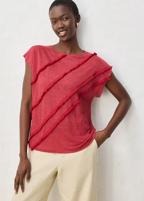 Maglia in puro lino con applicazione, bonprix