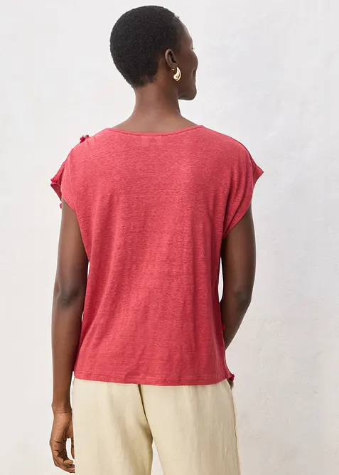 Maglia in puro lino con applicazione, bonprix