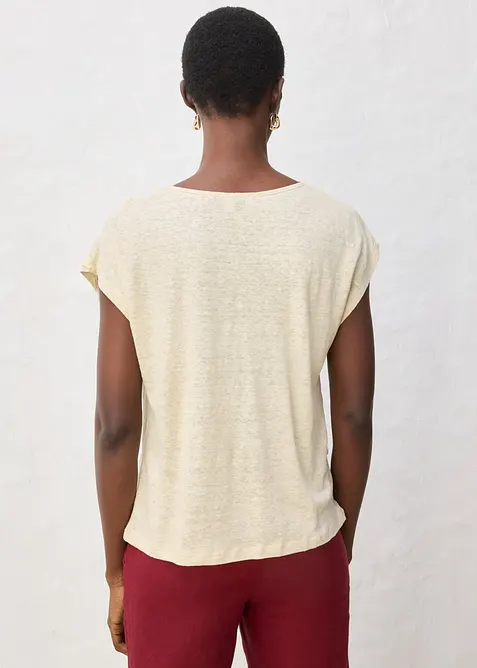 Maglia in puro lino con applicazione, bonprix