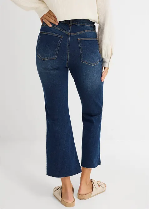 Jeans bootcut cropped, vita alta, bonprix