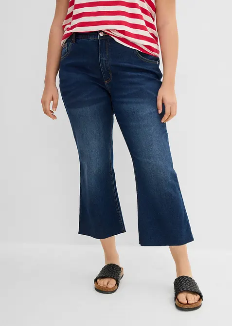 Jeans bootcut cropped, vita alta, bonprix