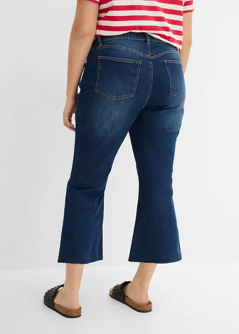 Jeans bootcut cropped, vita alta, bonprix