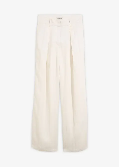 Pantaloni estivi in misto viscosa con pinces, bonprix