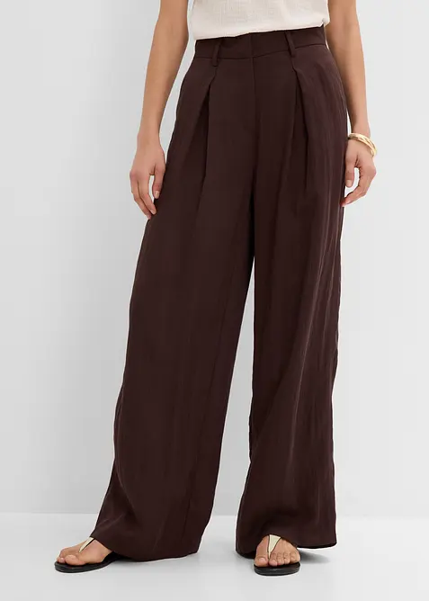 Pantaloni estivi in misto viscosa con pinces, bonprix