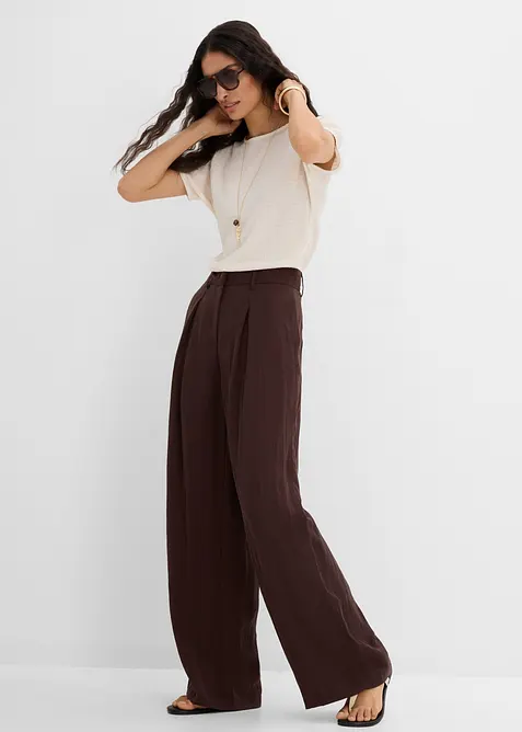 Pantaloni estivi in misto viscosa con pinces, bonprix