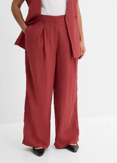 Pantaloni estivi in misto viscosa con pinces, bonprix