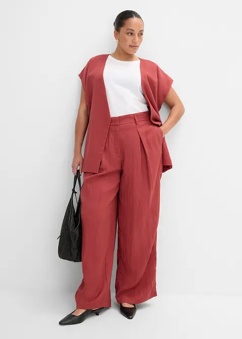 Pantaloni estivi in misto viscosa con pinces, bonprix