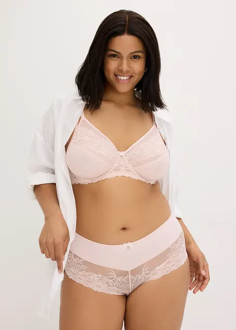 Culotte a vita alta con pizzo delicato, bonprix