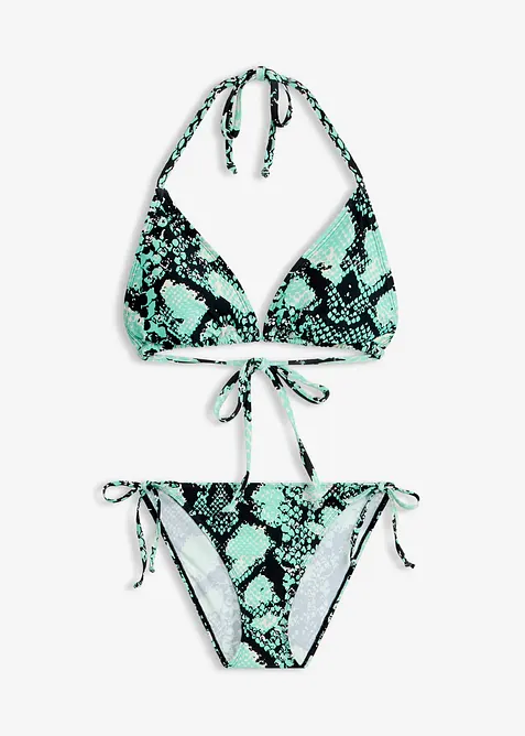 Bikini a triangolo + pareo in tessuto da bagno  (set 3 pezzi), bonprix