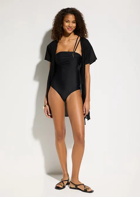Costume intero a fascia con dettagli dorati, bonprix