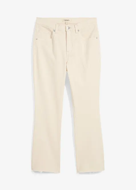 Jeans bootcut cropped, vita alta, bonprix