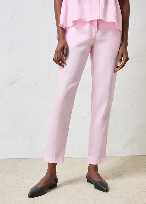 Pantaloni cropped in puro lino, bonprix