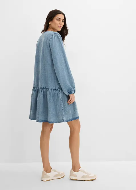 Abito midi disinvolto in misto lino, bonprix