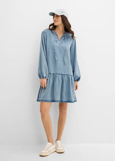 Abito midi disinvolto in misto lino, bonprix