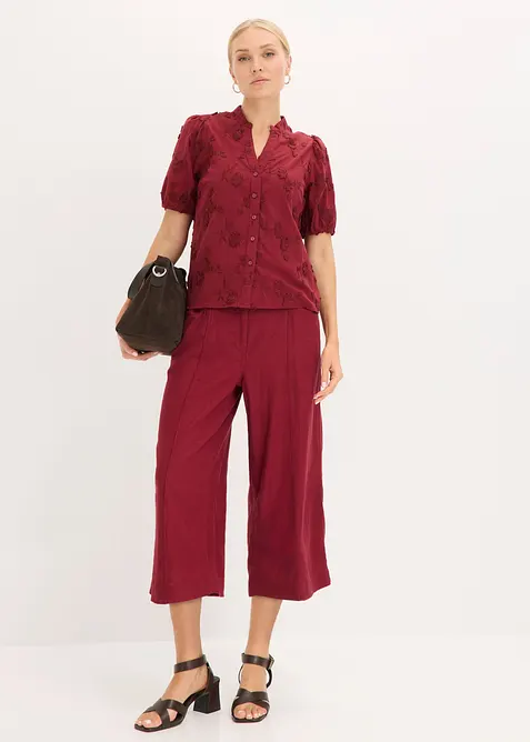 Blusa a maniche corte in puro cotone, bonprix