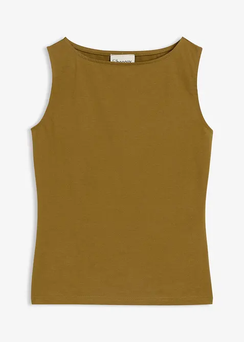 Top sciancrato in misto cotone elasticizzato, bonprix