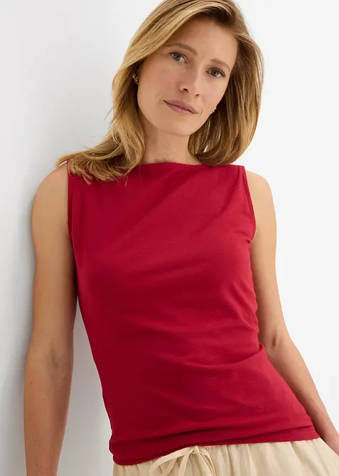 Top sciancrato in misto cotone elasticizzato, bonprix