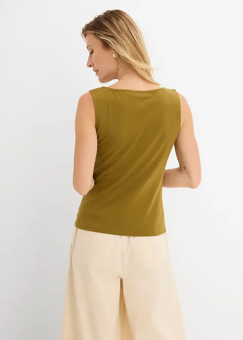 Top sciancrato in misto cotone elasticizzato, bonprix
