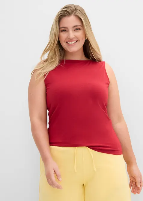 Top sciancrato in misto cotone elasticizzato, bonprix