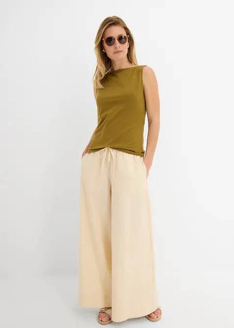 Top sciancrato in misto cotone elasticizzato, bonprix