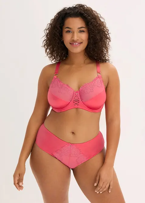 Reggiseno minimizer con ricamo floreale glitterato, bonprix