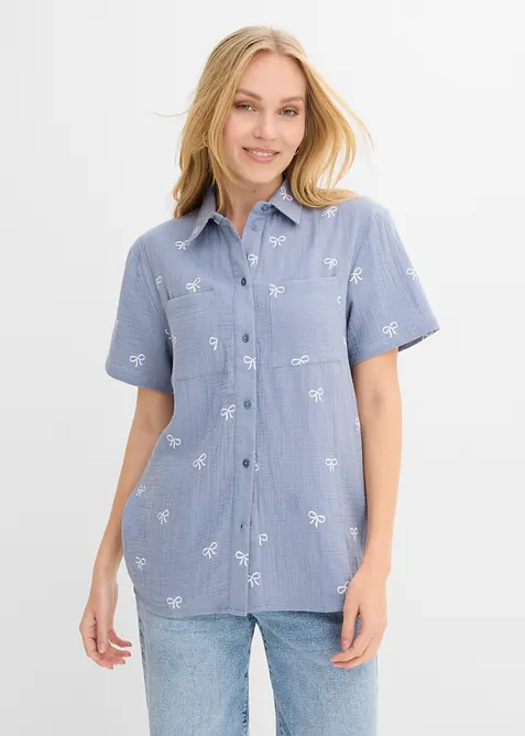 Camicia a maniche corte in mussola, bonprix