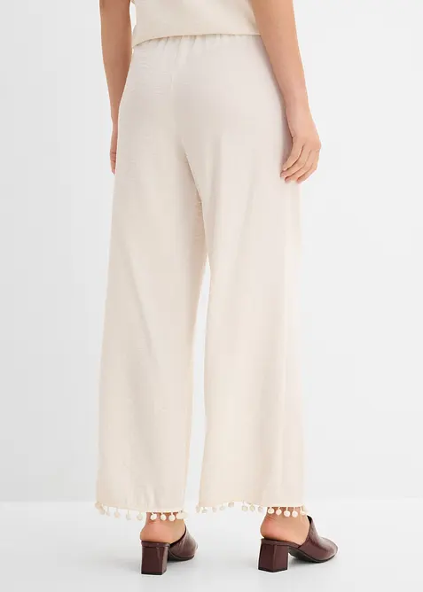 Pantaloni con elastico in vita in misto viscosa fluente, bonprix
