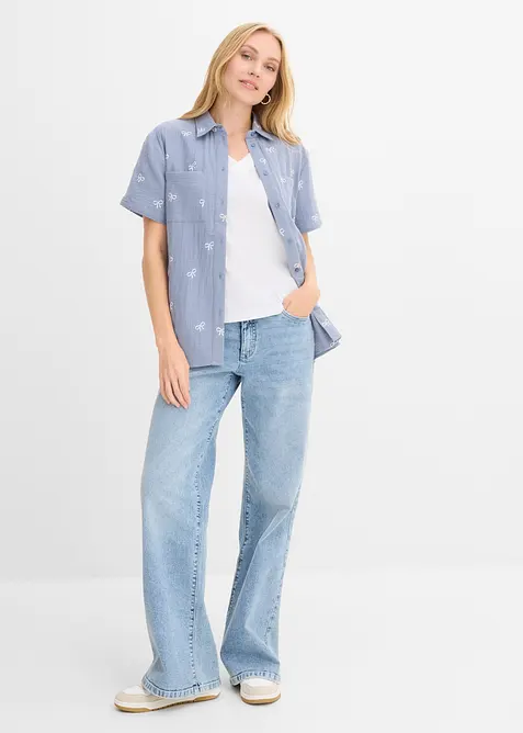 Camicia a maniche corte in mussola, bonprix