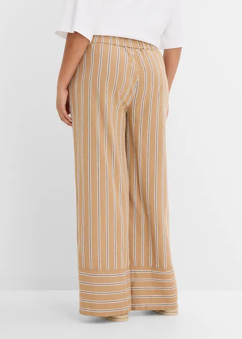 Pantaloni a righe con elastico in vita, bonprix