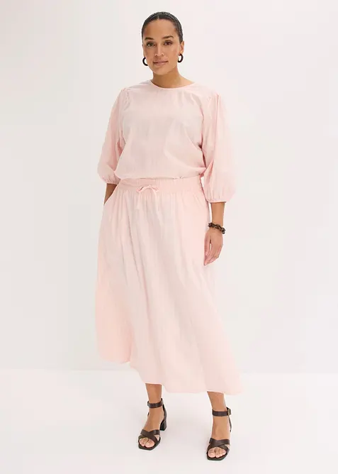 Gonna midi in misto cotone, bonprix