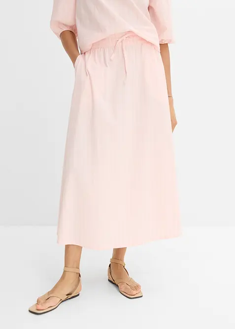 Gonna midi in misto cotone, bonprix