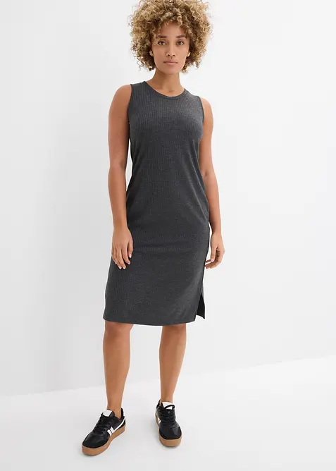 Abito a coste con spacchi ai lati in misto viscosa, bonprix