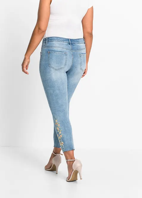 Jeans skinny cropped, vita media, bonprix