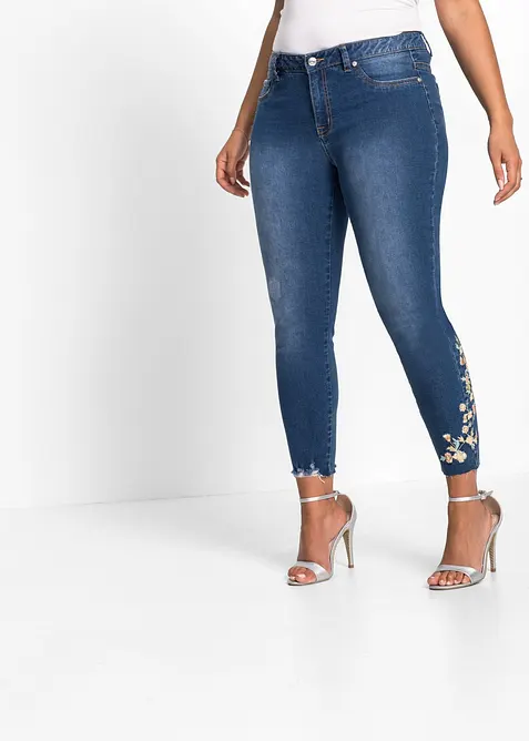 Jeans skinny cropped, vita media, bonprix