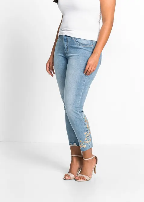 Jeans skinny cropped, vita media, bonprix