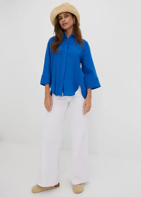 Jeans wide leg elasticizzati, vita media, bonprix